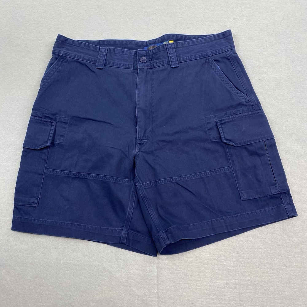 Polo Ralph Lauren Shorts Mens 36 Blue Cargo 7 Inseam Utility Pony Cotton